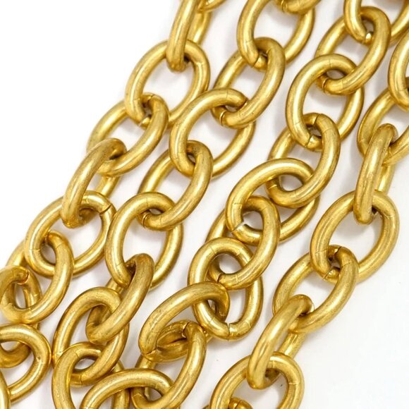 CHANEL Pearl Orange Gripoix Stone Teardrop Necklace 35" Gold Tone 93P Auth w/Box - Picture 6 of 9